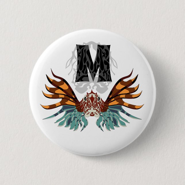 Colourful Lionfish Monogram 6 Cm Round Badge (Front)