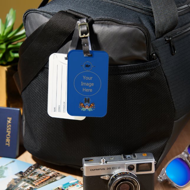 Colourful Lionfish Monogram Luggage Tag (Front & Back)