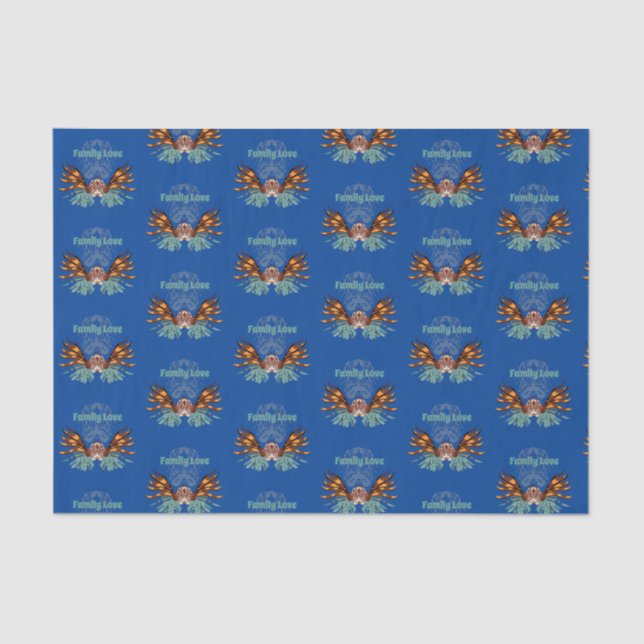 Colourful Lionfish Monogram Tissue Paper (Front)