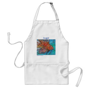 Colourful Lionfish "Stained Glass" Style Art! Standard Apron