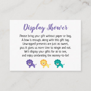 Colourful Lions Display Baby Shower Gift Card