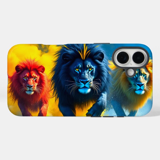 Colourful Lions Phone Case (Back (Horizontal))