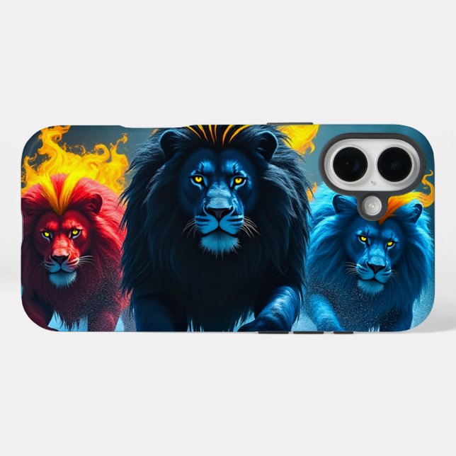 Colourful Lions Phone Case (Back (Horizontal))