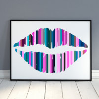 Colourful Lips Abstract Art
