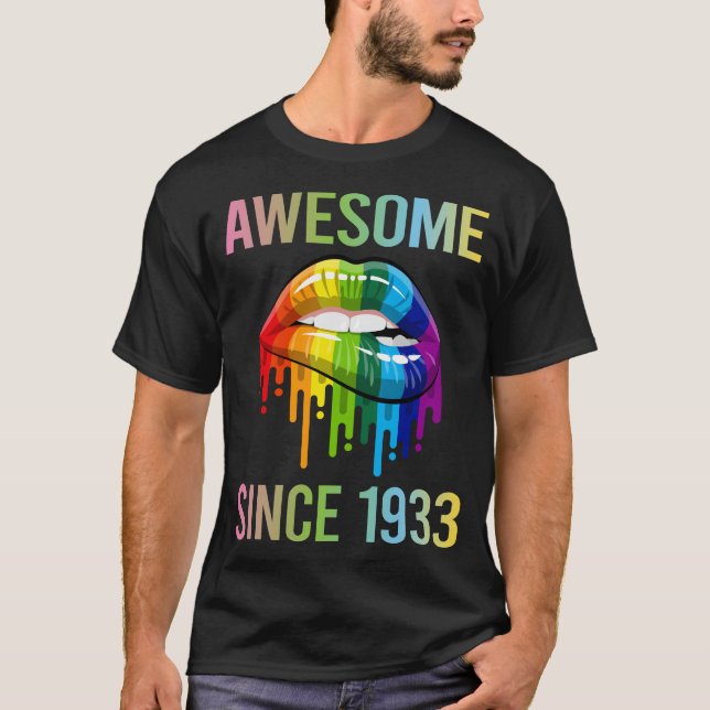 Colourful Lips - Awesome Since 1933 T-Shirt (Front)