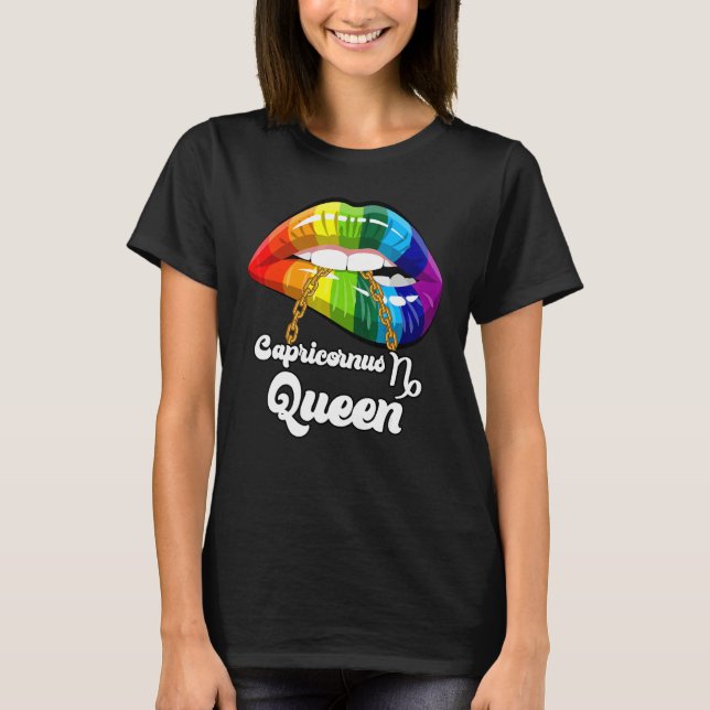 Colourful Lips Capricornus Queen Birthday 2022 For T-Shirt (Front)