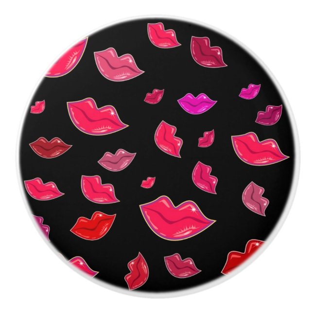 Colourful lips ceramic knob (Front)