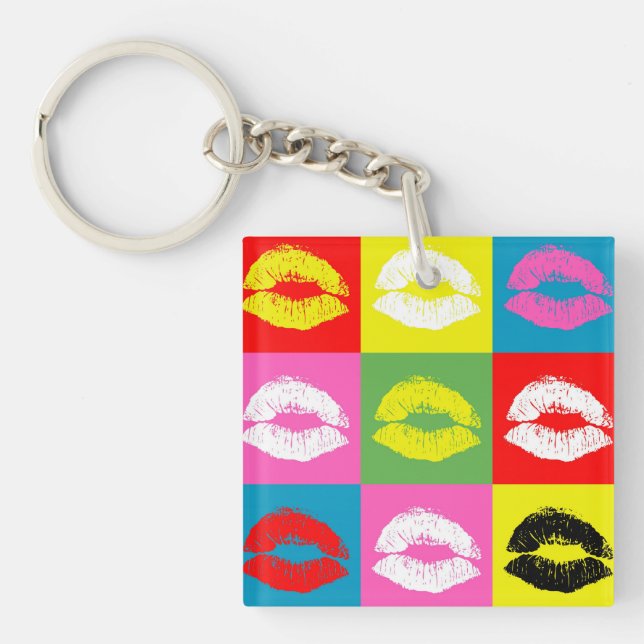 Colourful lips key ring (Front)