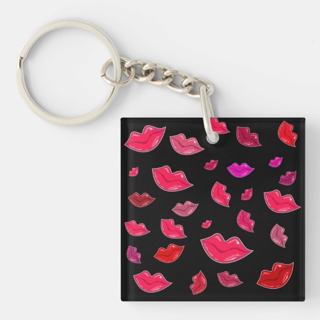 Colourful lips key ring (Front)