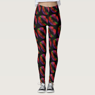Colourful Lips Modern Black #3 Leggings