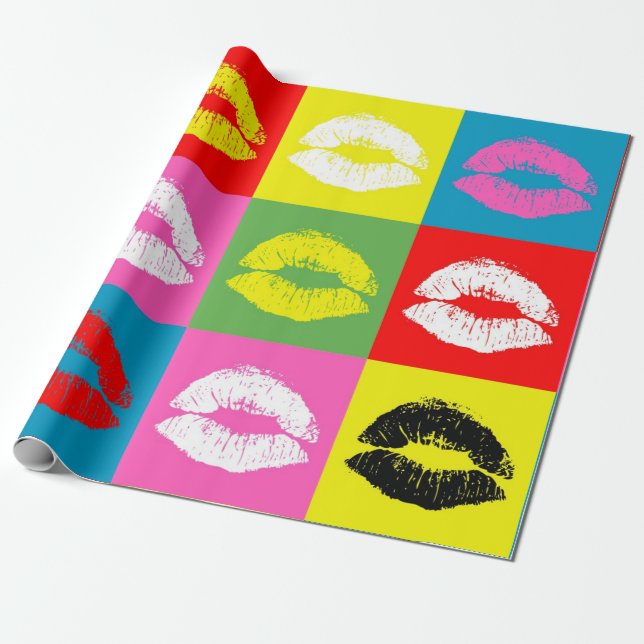 Colourful lips wrapping paper (Unrolled)