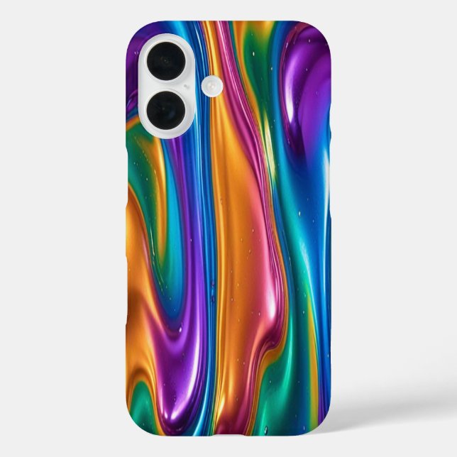 Colourful Liquid #4 - iPhone 16 Cases (Back)
