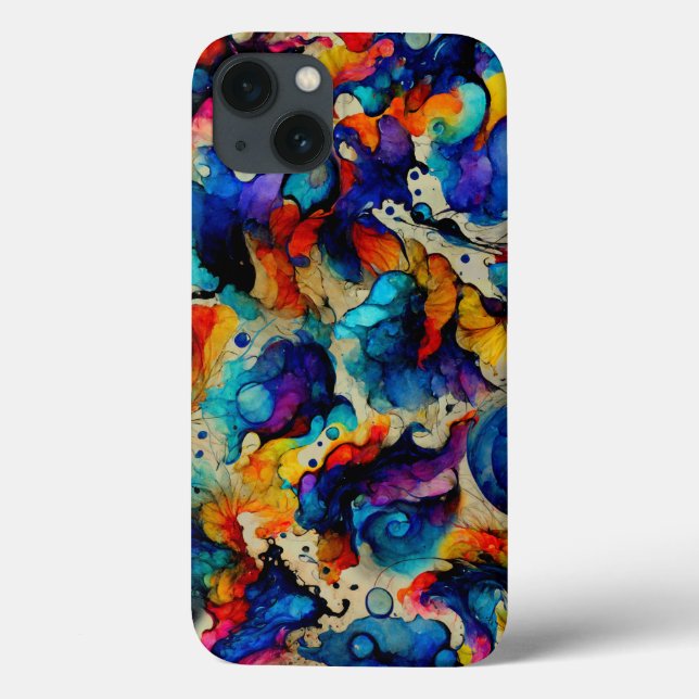 Colourful Liquid Ink Abstraction Case-Mate iPhone Case (Back)