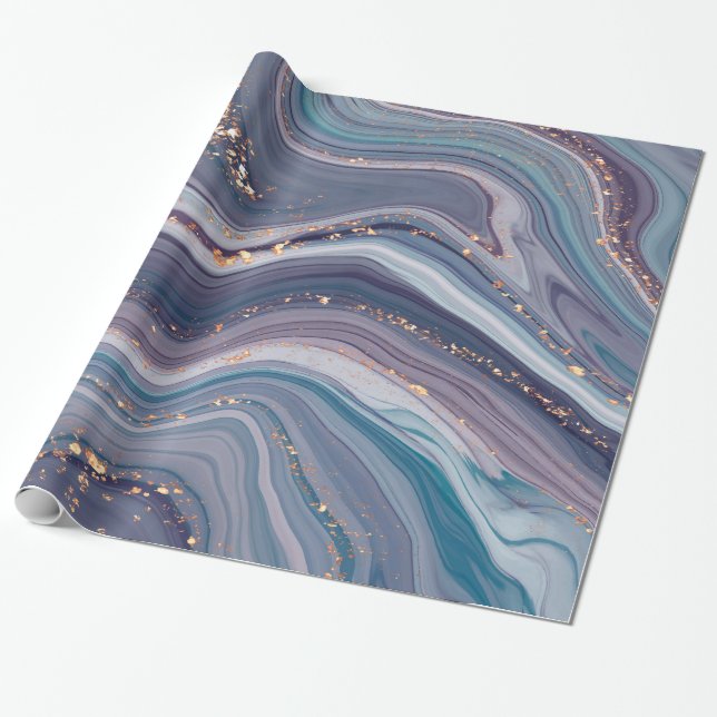 Colourful liquid Marble  Wrapping Paper (Unrolled)