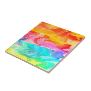 Colourful Liquid Paint Ceramic Tile