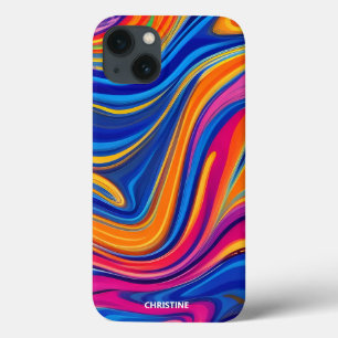 Colourful Liquid Paint Swirls Abstract iPhone 13 Case