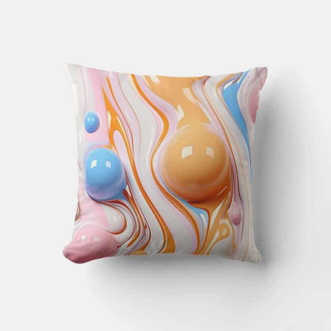 Colourful Liquid with Bubbles Cushion (Front)
