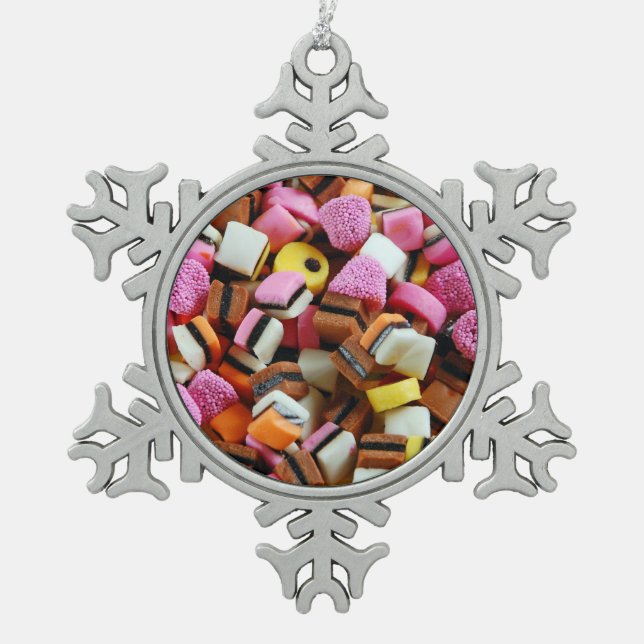 Colourful liquorice candy christmas ornament (Front)