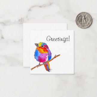 Colourful Little Bird Card