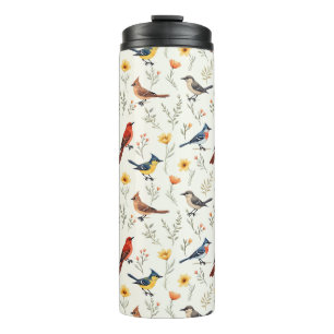Colourful Little Birds Thermal Tumbler