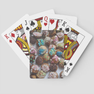 colourful little birthday cakes, food, party cake playing cards