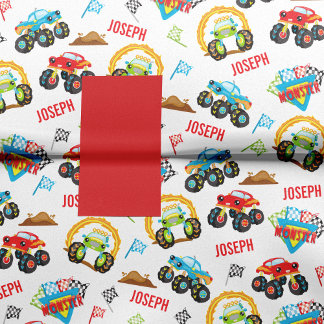 Colourful Little Boy Monster Trucks Pattern Tissue Paper