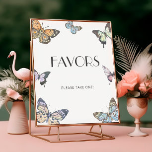 Colourful Little Butterfly Baby Shower Favours Poster