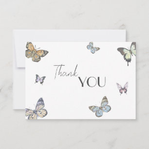 Colourful Little Butterfly Baby Shower Thank You Card