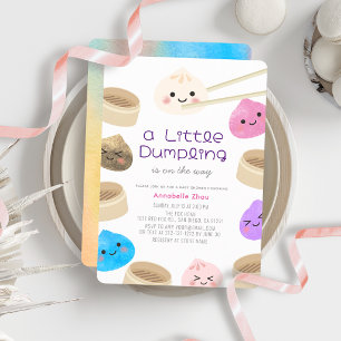 Colourful Little Dumpling Kawaii Baby Shower Invitation