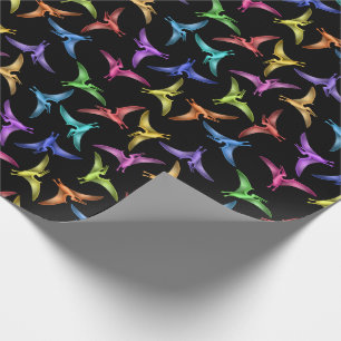 Colourful Little Flying Pterodactyls Wrapping Paper