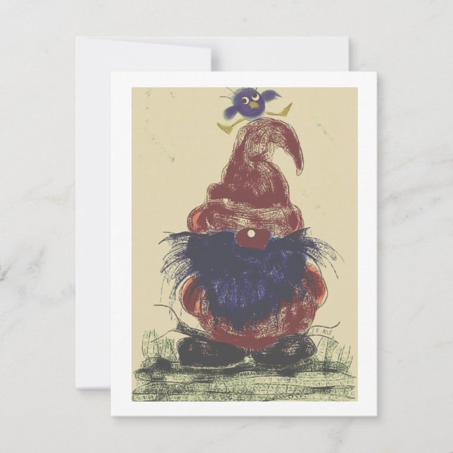 Colourful little gnome card (Front)