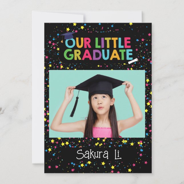 Colourful Little Graduate Invitation  (Front)