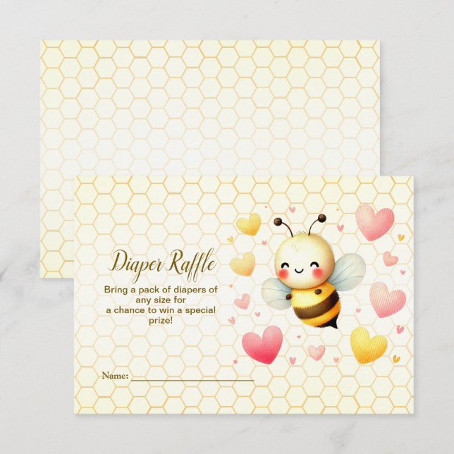 Colourful Little Honey Bee Baby Shower Cute Enclosure Card (Front/Back)