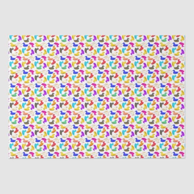 Colourful Little Rubber Ducks Wrapping Paper (Front)