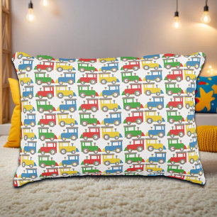 Colourful Little Trains Pattern Decorative Cushion