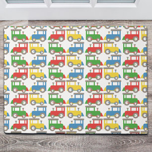 Colourful Little Trains Pattern Doormat