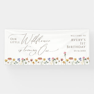 Colourful Little Wildflower is Turning One Birthda Banner