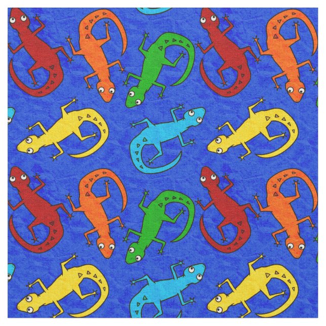 Colourful Lizard Kid's Fabric (Close Up)
