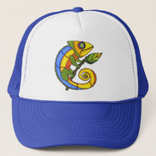 Colourful Lizard on a Branch Trucker Hat