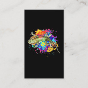 Colourful Lizard Splash Art Reptile Business Card