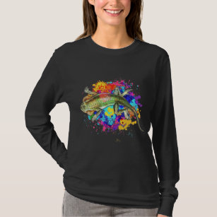 Colourful Lizard Splash Art Reptile T-Shirt