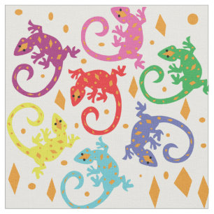 Colourful Lizards Fabric