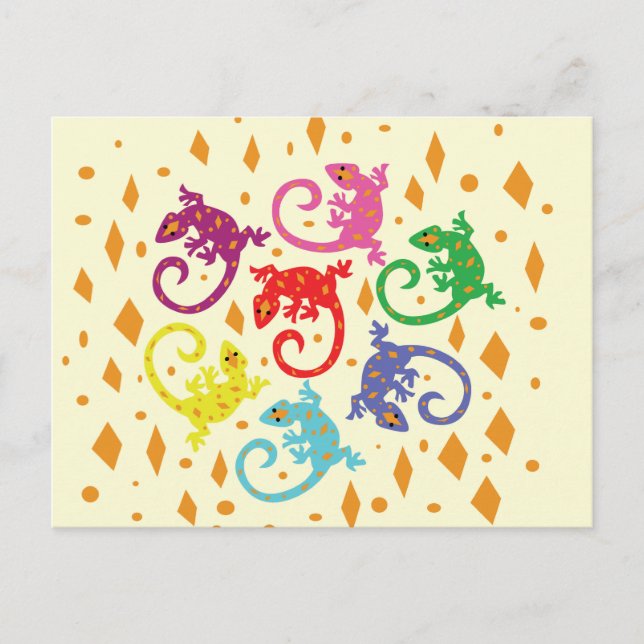 Colourful Lizards Postcard (Front)