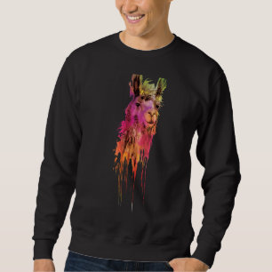 Colourful Llama Alpaca Mum Birthday Mama Llam 1 Sweatshirt