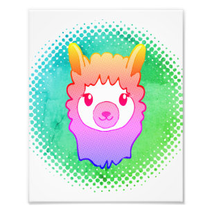 Colourful Llama Art Print
