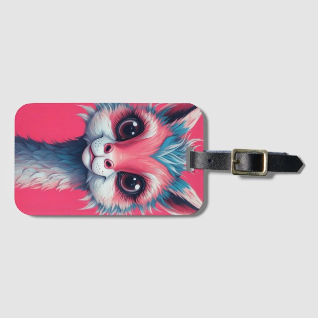 Colourful Llama Fun & Quirky  Luggage Tag (Front Horizontal)