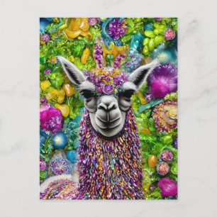 Colourful Llama Postcard