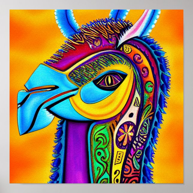 Colourful Llama   Poster (Front)
