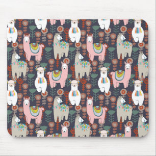 Colourful Llamas Pattern Mouse Mat