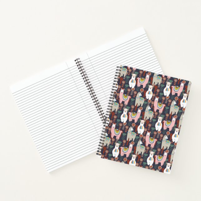 Colourful Llamas Pattern Notebook (Inside)